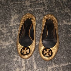 Gold Tory Burch flats